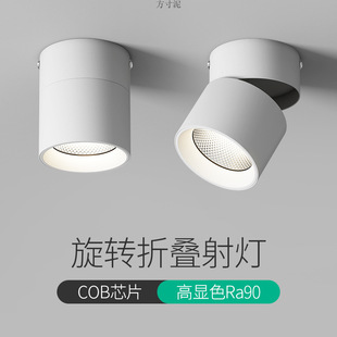 Surface-Mounted Led Adjustable Angle Downlight, Foldable Hole-Free Barrel Light, Background Wall, Entrance Hall, Living Room Ceiling Light