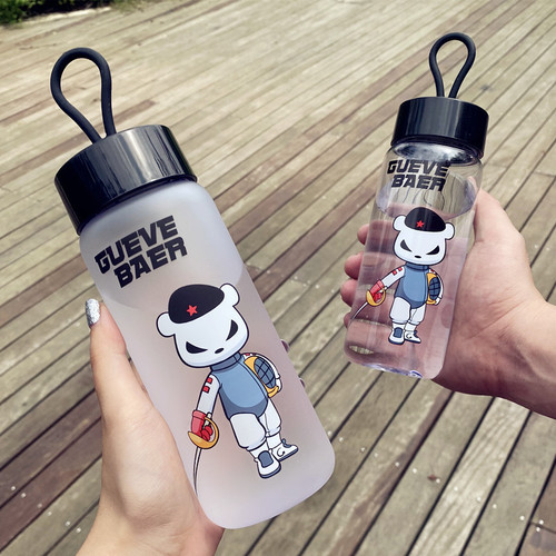 潮流夏季塑料水杯女男学生韩版杯子可爱便携夏天茶杯森系运动水瓶