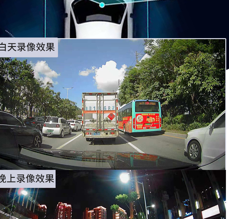 Popular Foreign Trade Product: Car-Mounted Android Large-Screen USB Dashcam with 1080P Resolution and Adas Driving Assistance