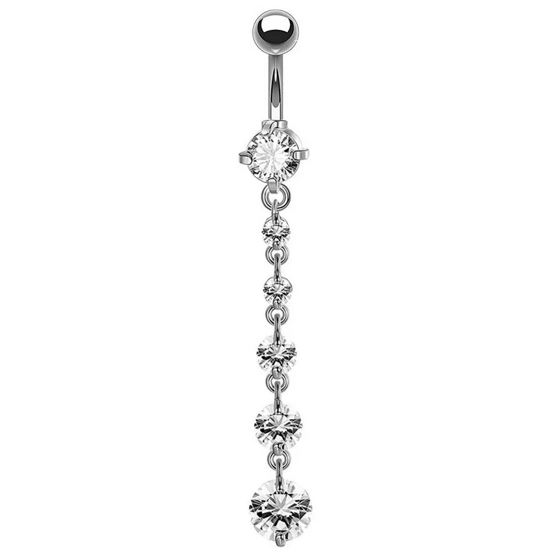 Длинное пирсинг пупка, циркон, для импорта