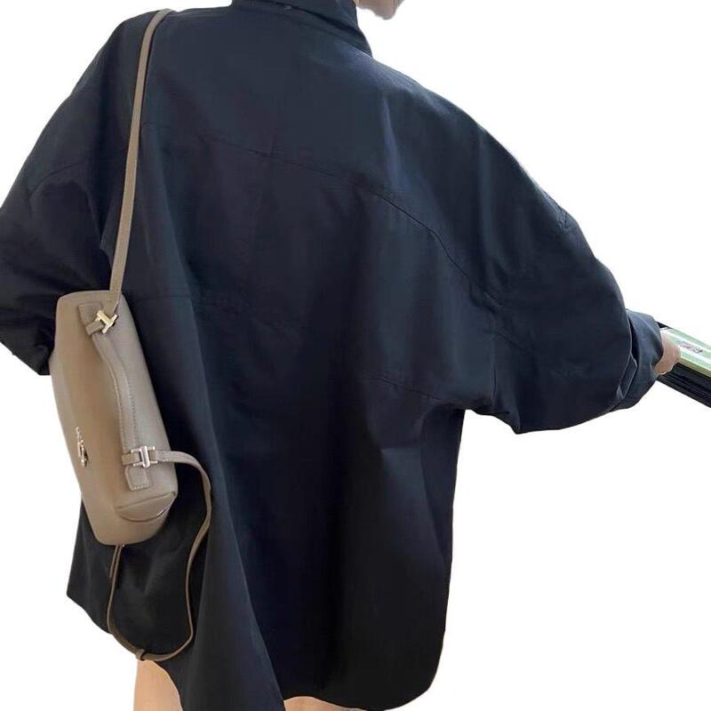 2025休闲立领中长款风衣新款欧货女装慵懒洋气宽松外套外穿简约|undefined