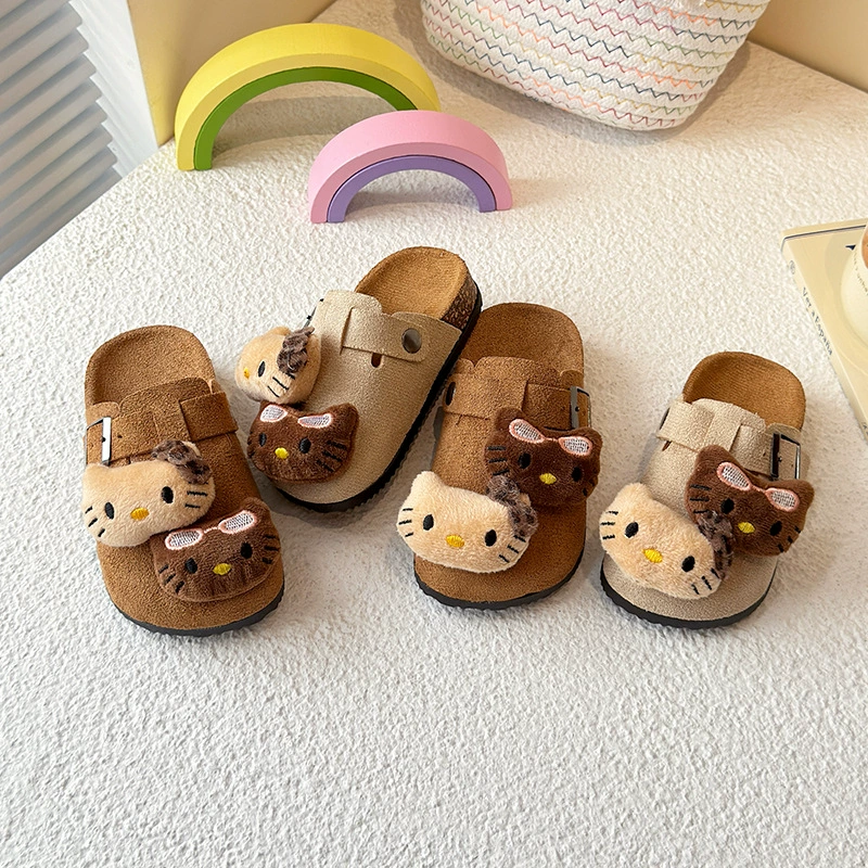 Детская повседневная одежда Простой Баотоу Bakenn Half Тапочки 2025 весна и осень новые девушки милые мультяшные ленивые туфли