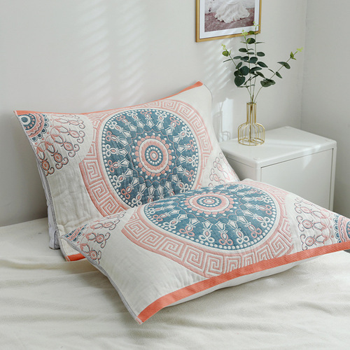 Bohemian Style Four-Layer Gauze Pillowcase Washable Cotton Single Pillowcase Soft Bedding Daily Goods Gift Pillowcase