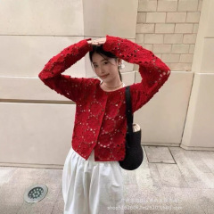 新款气质轻奢风镂空钩花针织开衫女夏季时尚简约百搭长袖外套上衣