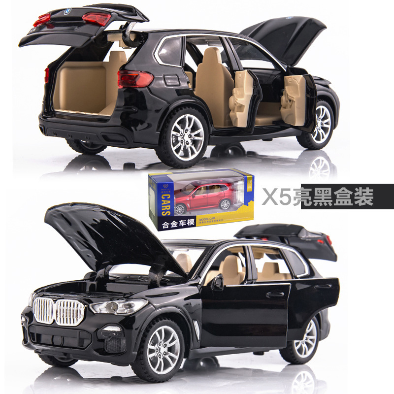 Weili simulación de aleación modelo de coche 1:32 BMW X5 Tire hacia atrás vehículo todoterreno con sonido y luz modelo de coche de juguete colección de decoración