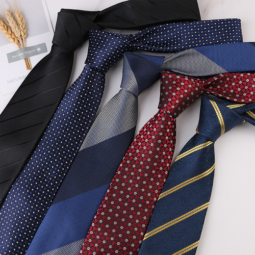 Men's casual business trend 7cm hand tie polyester jacquard striped suit shirt accessories manufacturer