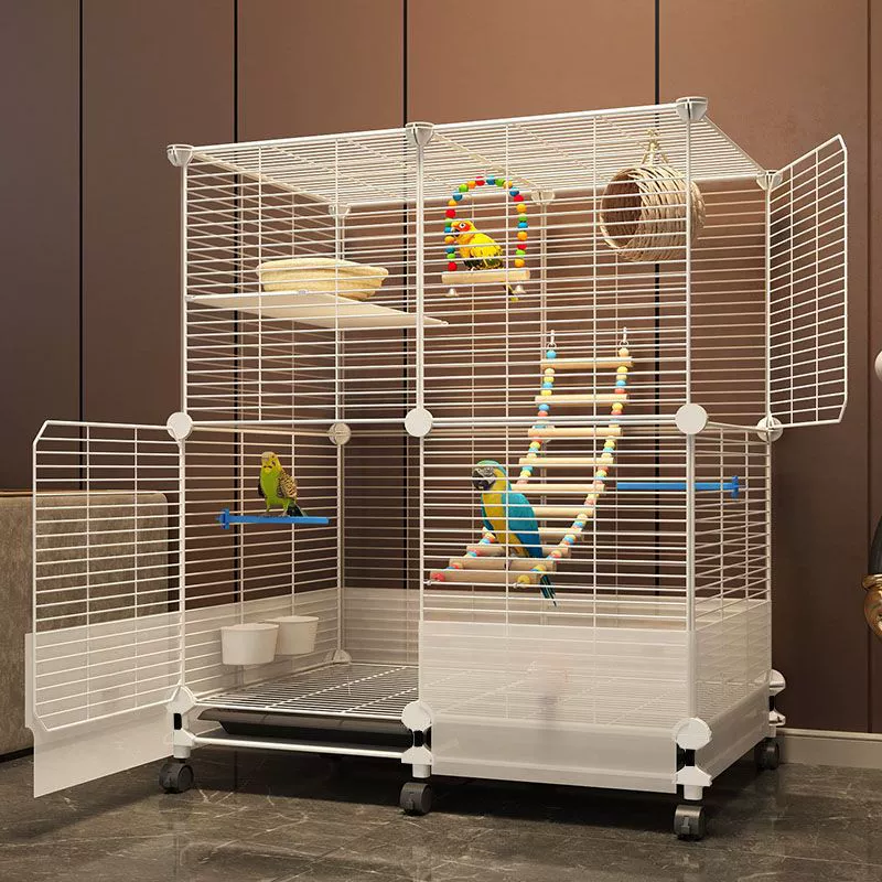 Птичья клетка против брызг попугай клетка домашнее хозяйство большой прозрачный железный сетчатый ящик для размножения аксессуаров живая птица роскошная вилла