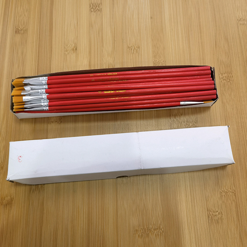 源头现货1-12号红杆尼龙毛油画笔红杆尼龙6支套12支套油画笔套装