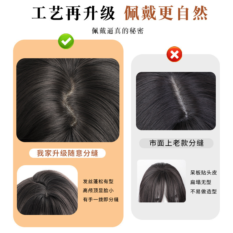 假发女长发中分长卷发大波浪仿真发全真人发自然整顶全头套假发套|undefined
