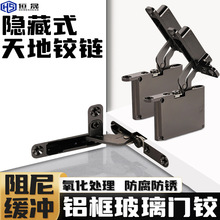 天地铰链三维调节阻尼合页极简铝框门玻璃门重型天地铰链暗藏式