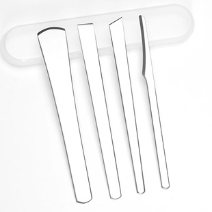 Stainless Steel Round Head Mirror Light Professional Pedicure Shop Pedicure Knife to Remove Dead Skin Knife to Repair Calluses and Pedicure Knife Set of Four Knives