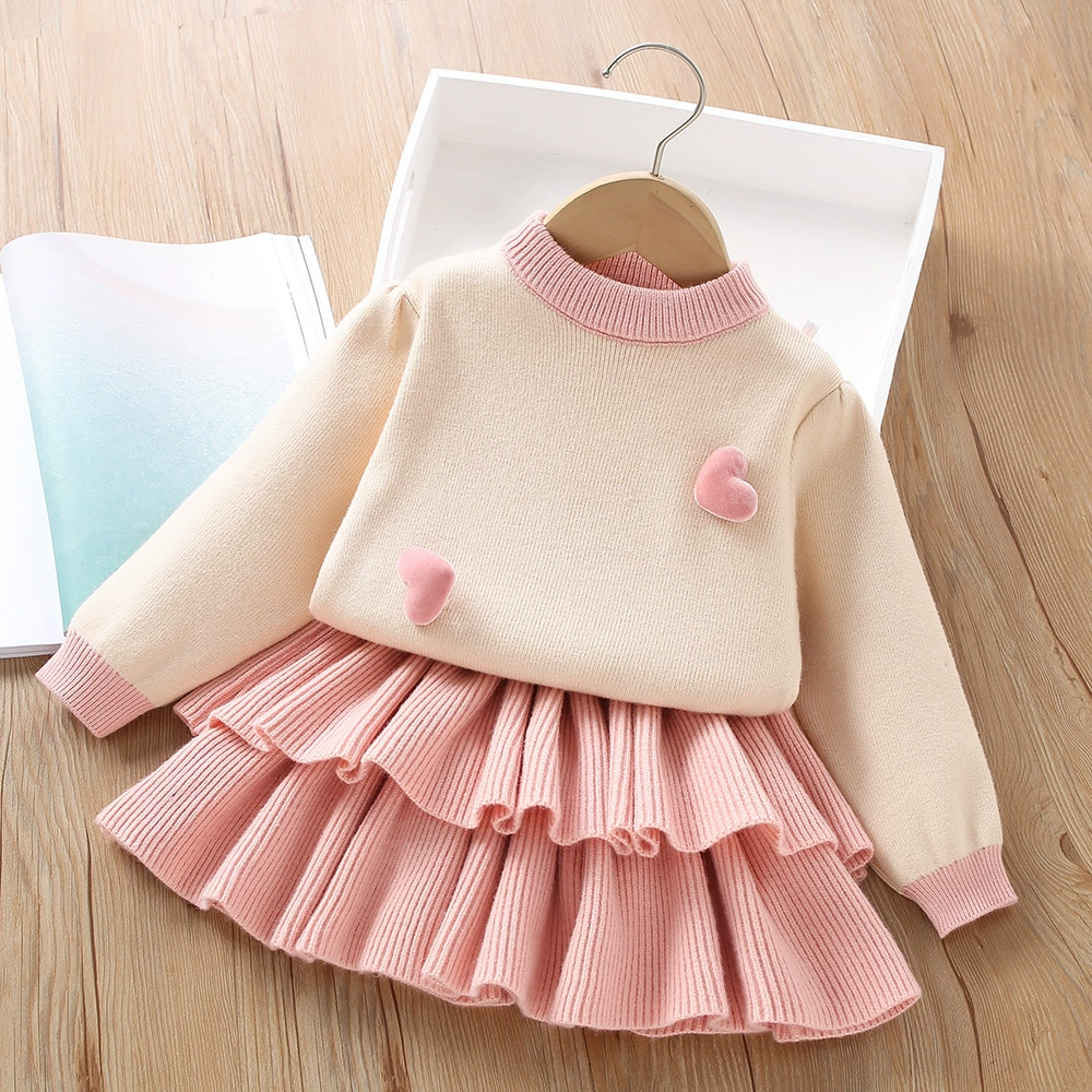 Sweater, demi-season set, colored knitted long-sleeve, Korean style, western style