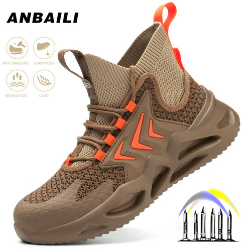 Work safety shoes for men, anti-puncture and anti-strike steel toe, lightweight protective shoes for men, workwear shoes