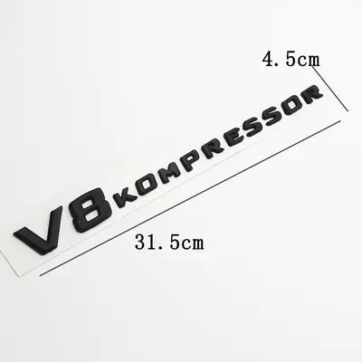 Suitable for Mercedes-Benz V12 BITURBO car emblems, V8 KOMPRESSOR turbocharger emblems, and side fender emblems (Car logo) - standard-v8kompressor
