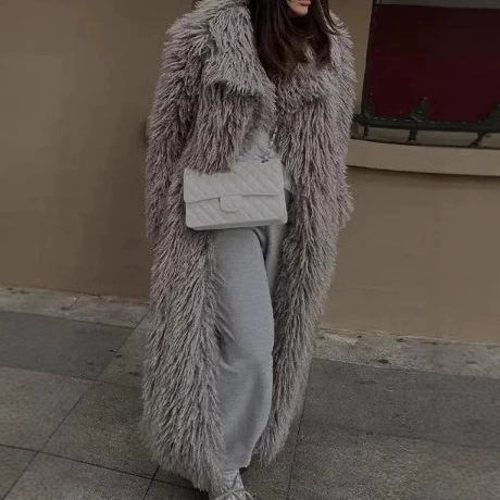 Demi-season long velvet keep warm coat, 2024 years, for import, high-end, maxi length