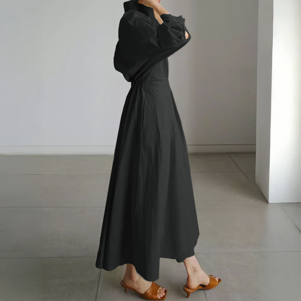 Women's Casual Long-Sleeve Maxi Dress