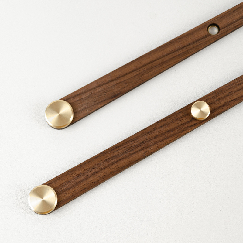 Español Reloj de pared madera maciza Nogal Negro latón gran torque gran puntero DIY minimalista salón luz creativa estilo lujo