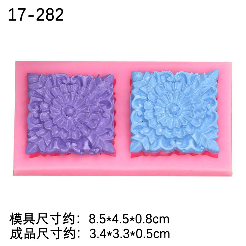 Joyería hecha a mano DIY cristal epoxi Garland pluma flor Cluster patrón cuadrado estilo europeo decoración de la pared esmerilado molde Silicona