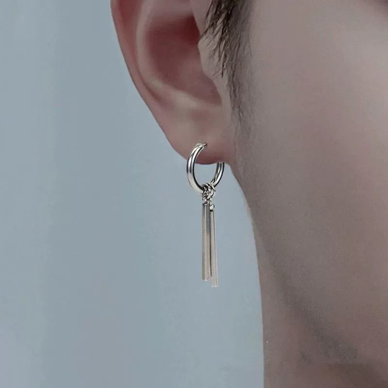 Серьги из нержавеющей стали, корейский стиль, клипсы и гвоздики, простой элегантный дизайн