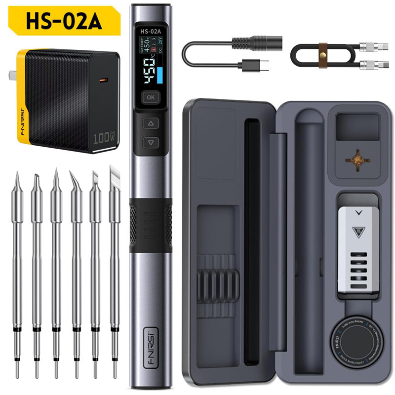 FNIRSI インテリジェント電気はんだごて HS-02 モバイルワークベンチ収納ボックス電気はんだごてセット|undefined