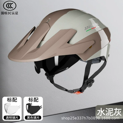 half helmet, 3C certified, Motosiklet kaskı (dəbilqə) - gray-transparent-mirror-small-sunglasses-lenses-are-interchangeable-one-size-fits-all55-62cm