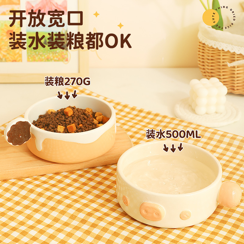 Cat Bowl tazón de cerámica para perros tazón de comida para gatos tazón de agua para gatos tazón de comida para gatos comer y beber agua de gran diámetro tazón para perros suministros para mascotas