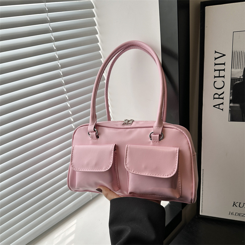 Niche Zhong 2025 estilo coreano en verano nuevo bolso de moda bolso de doble bolsillo de gran capacidad bolso de hombro de viaje