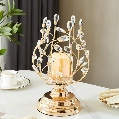 European light luxury decorative antique metal candlestick set American dining table romantic candlelight home tea table decoration