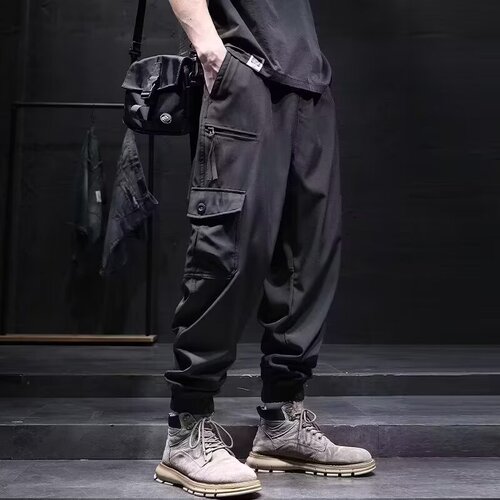 Summer 2024 New Arrival Men's Drawstring Harem Work Pants, Plus-Size Men's Casual Cargo Trousers, Sports Pants