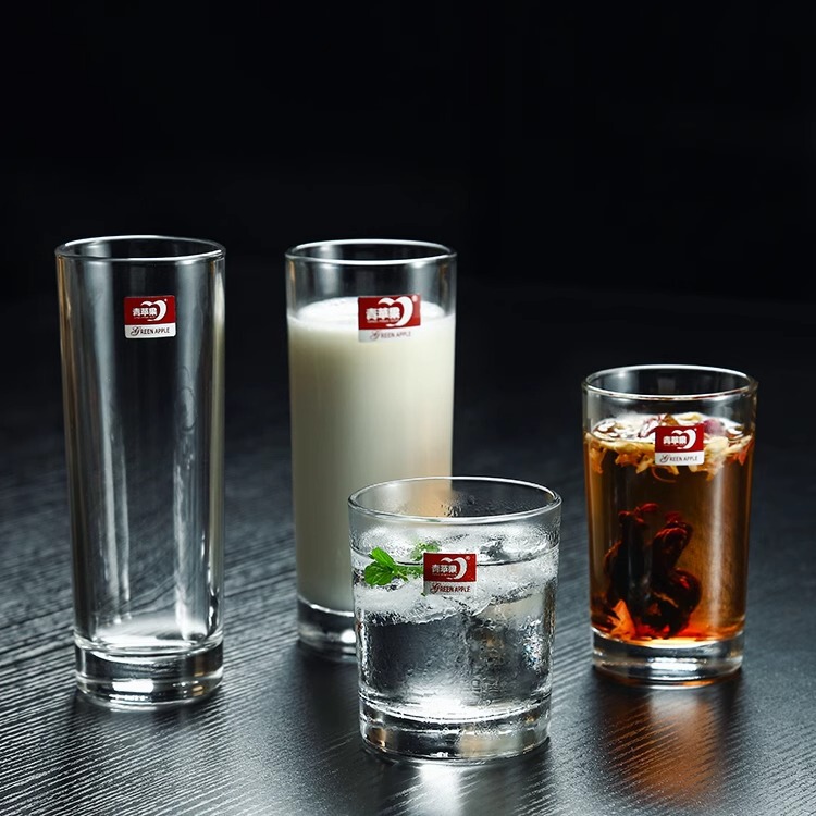 Cylindrical Glass Set Tea Cup Thickeneded Transparent Home Hotel Bar Ktv Glass Water Cup Wash Straight Cup