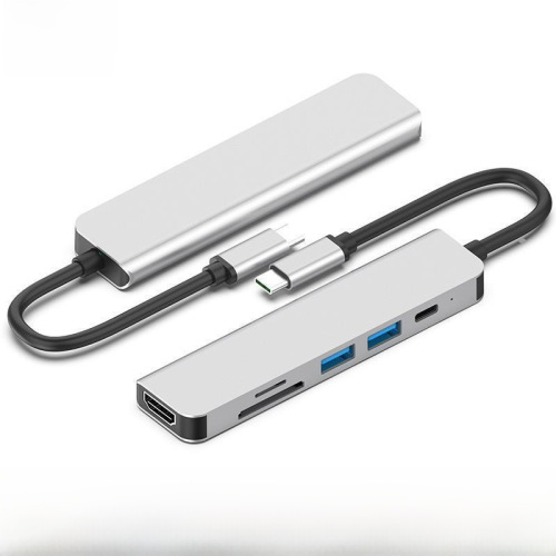 Cross-border Type-C Expansion Hub USB 3.0 Six-in-One 4K High-Definition DP/TF/SD Laptop Docking Station
