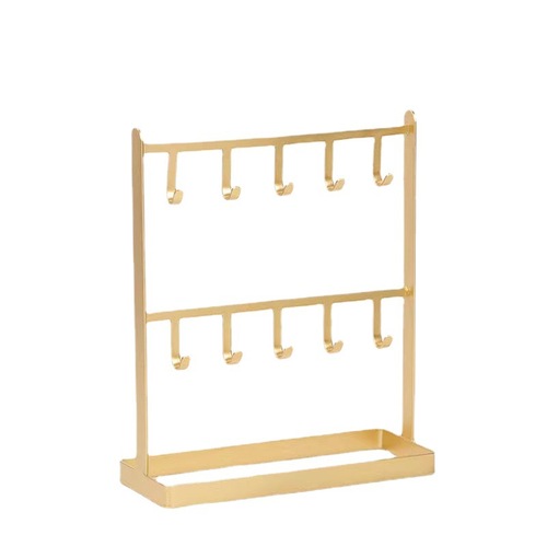 European-style hook jewelry stand desk vanity earring storage rack double-layer necklace organizer accessory jewelry display stand
