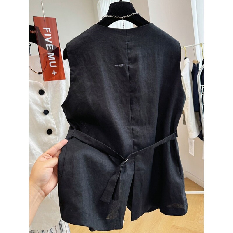 Chinese Style Linen Vest for Women, Summer Thin Sleeveless Vest Top, Women's Vest Jacket