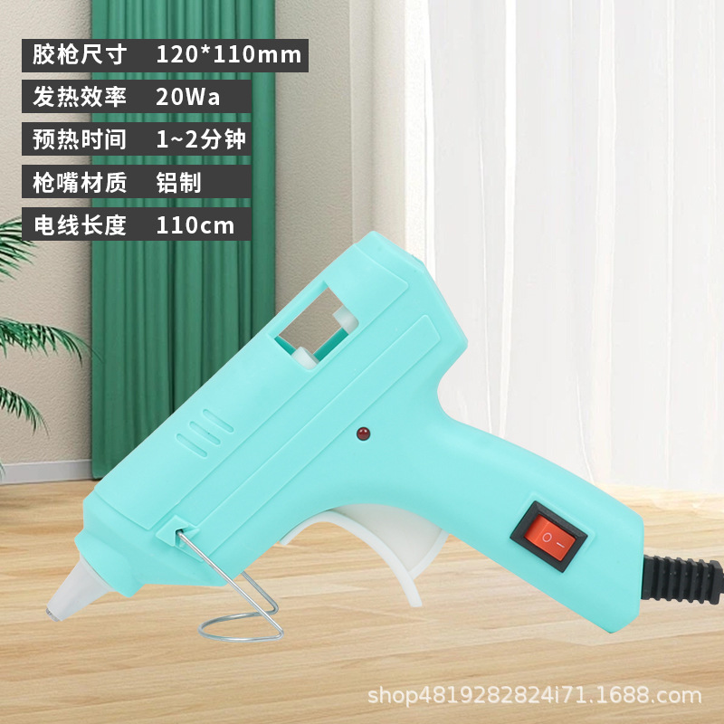 Pistola de pegamento de fusión en caliente, pistola de fusión en caliente de 7mm hecha a mano para el hogar, pistola de pegamento de varios colores, pistola de pegamento de barra de pegamento de bricolaje pequeña