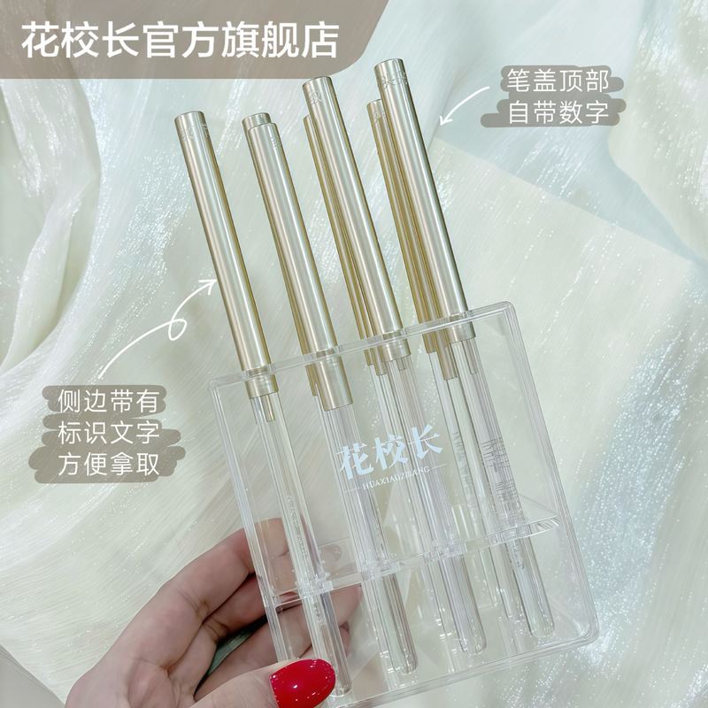 【花校长】简约透明亚克力美甲笔收纳桶笔筒桌面美甲工具收纳盒|undefined