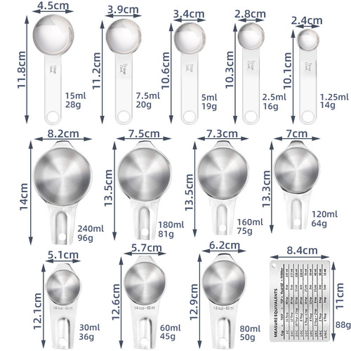 304 stainless steel measuring cup measuring spoon set baking utensil measuring spoon kitchen tool scale spoon big belly cup
