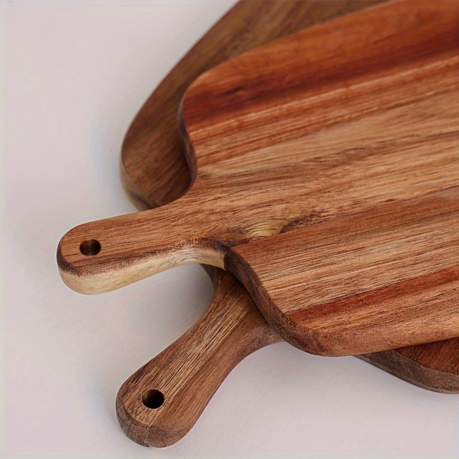 Винтажный поднос из массива ореха для двоих, сервировочный поднос для ресторана, деревянная разделочная доска для дома с ручкой, креативный деревянный поднос
