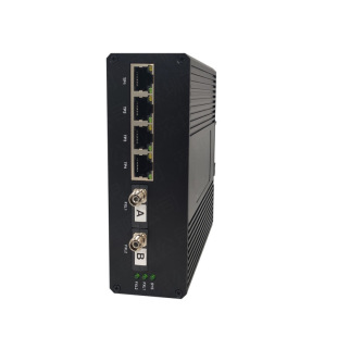 Industrial Grade Gigabit 2 Optical 4 Electric Ring Network Fiber Ethernet Switch Transceiver Photoelectric Converter Single Fiber FC Port