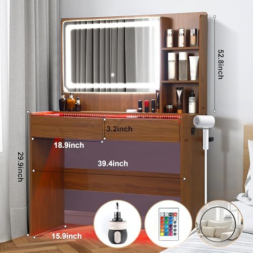 Comercio exterior Amzom transfronterizo amazon mesa de tocador muebles de placa maquillaje moderno minimalista RGB modulable mesa de tocador