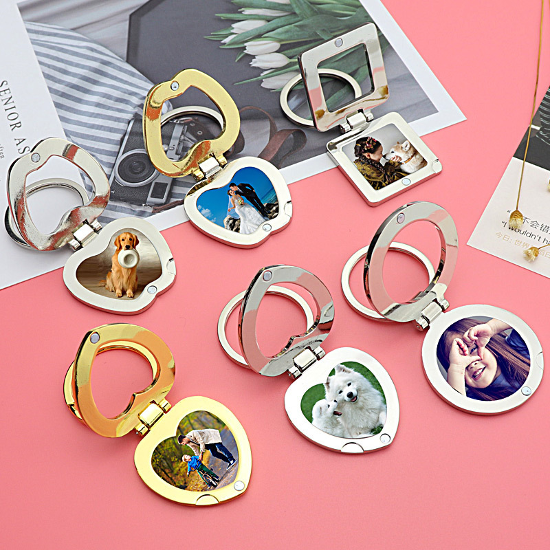 2 yuan small commodity photo frame keychain DIY personalized key with laser logo for lover anniversary gift