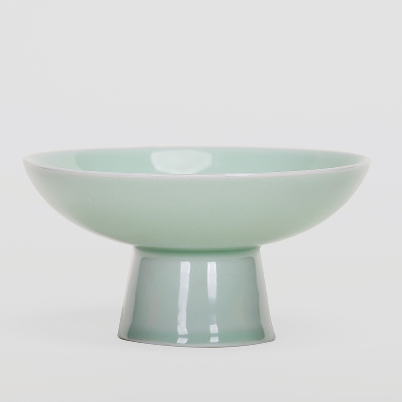 Plato de fruta de cerámica celadón plato de fruta de pie alto bandeja de té restaurante boda plato de fruta Placa de tuerca Hotel Club Placa de pastelería