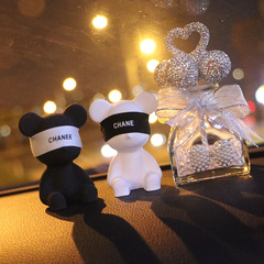 汽車擺件批發 新款創意立體暴力熊車載擺件 小香風輕奢風小熊擺件