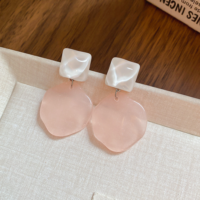 Pendientes de camarones en forma de diamante irregular con aguja de plata Pendientes de temperamento dulce femenino Pendientes de todo fósforo de moda femenina