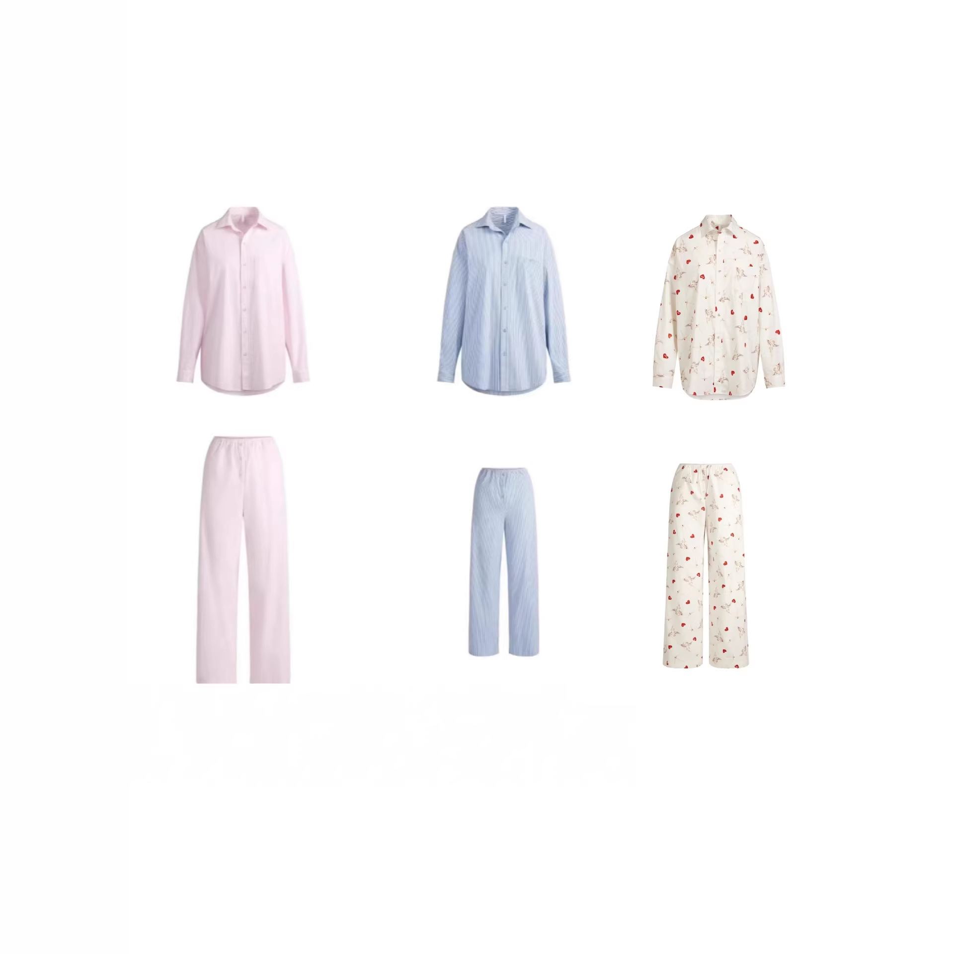 Skims Pink Stripesd Wide-Leg Pants Pajamas for Women Summer 2025 New Loose Casual Pants for Walking Outside