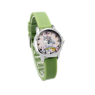2023 new cross-border cute children's quartz watch student fashion watch Pony cartoon silicone watch one-piece delivery