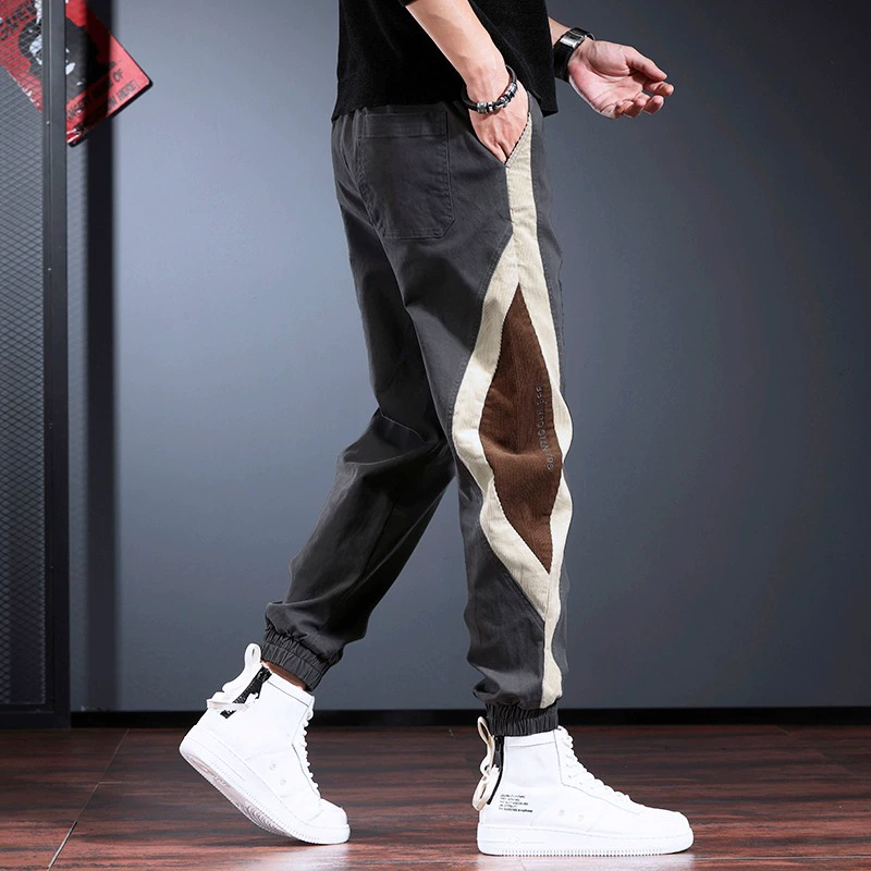 Дизайнерские сшитые брюки мужские осенние приливные бренды свободные штаны повседневные штаны хип-хоп красивые жареные уличные брюки Harun