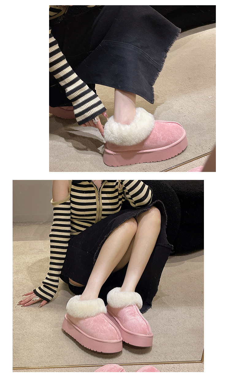 Women's Casual Solid Color Round Toe Cotton Shoes display picture 3