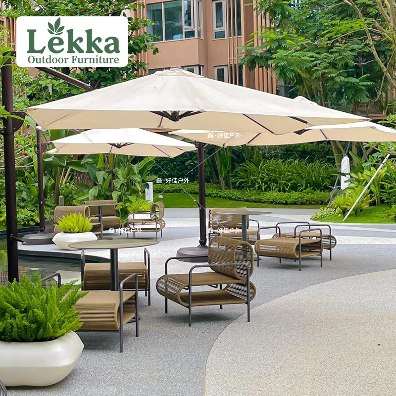 Outdoor Sofa Villa Garden Furniture Courtyard Cafe Leisure Sofa Chair Hotel Balcony Rest Area Three-Piece Set