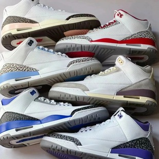 Putian Pure Original Aj3 Non-Slip Wear-Resistant Practical Basketball Shoes Joe 3 Fujiwara Hiroshi White Cement Sports Shoes Couple Sports Shoes