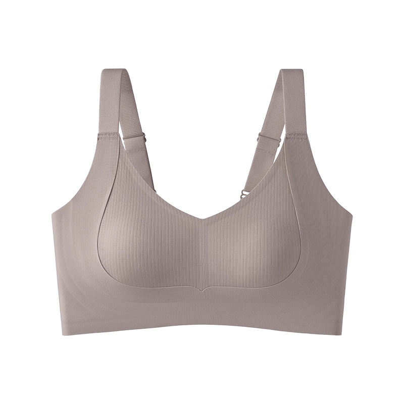 7A taza de orejas de conejo antibacteriana para damas de tamaño grande, ropa interior de verano ultra delgada, sin marcas, pequeño sujetador, sujetador de soporte superior